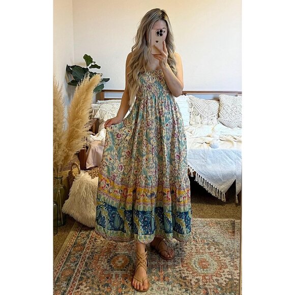 Women's 2024 Bohemian Long Skirts Flowy High Waist A Line Maxi Skirts for Women - Picture 4 of 9